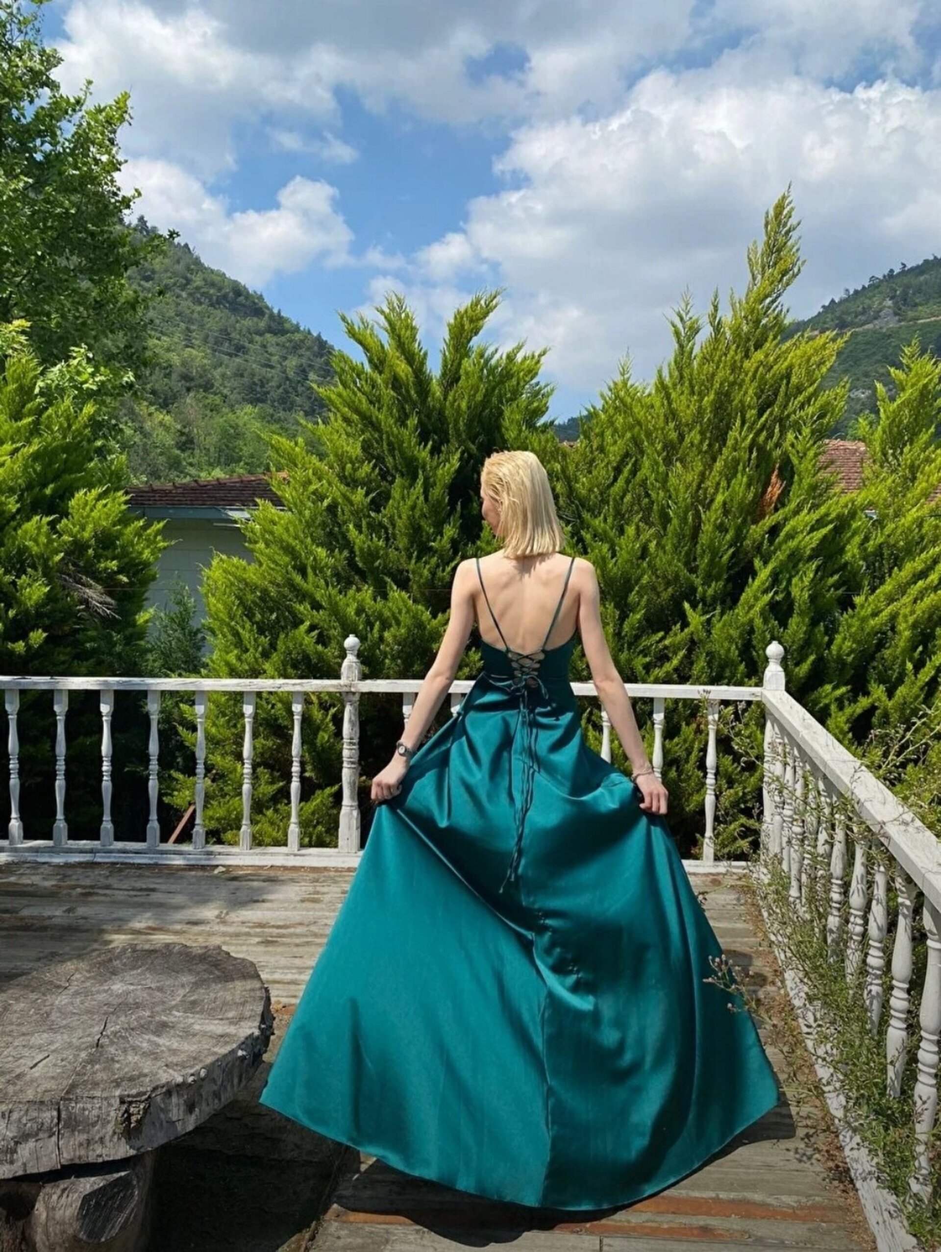 Vestido largo con corsé - 7