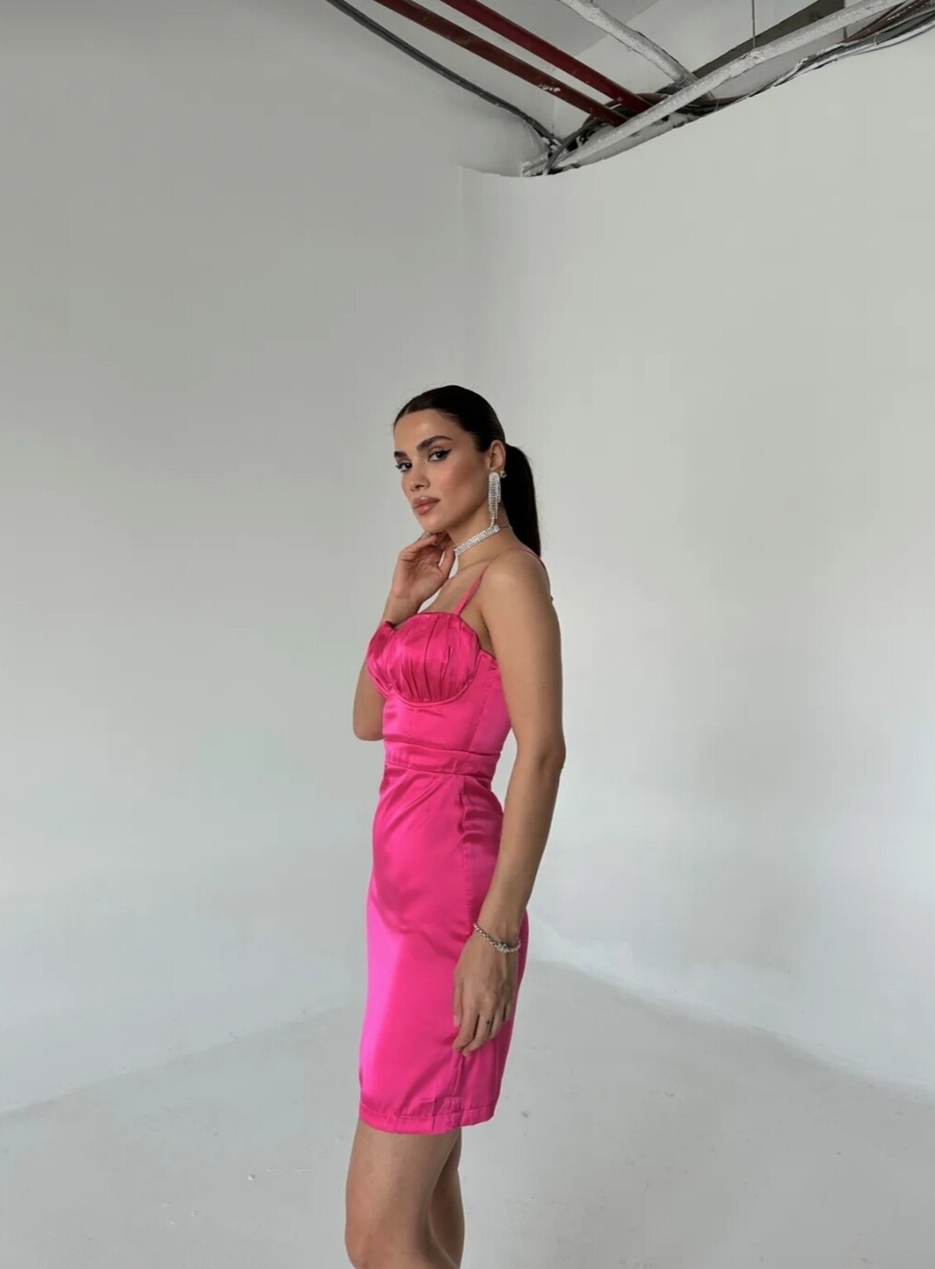 Vestido de fiesta fucsia corto - 3