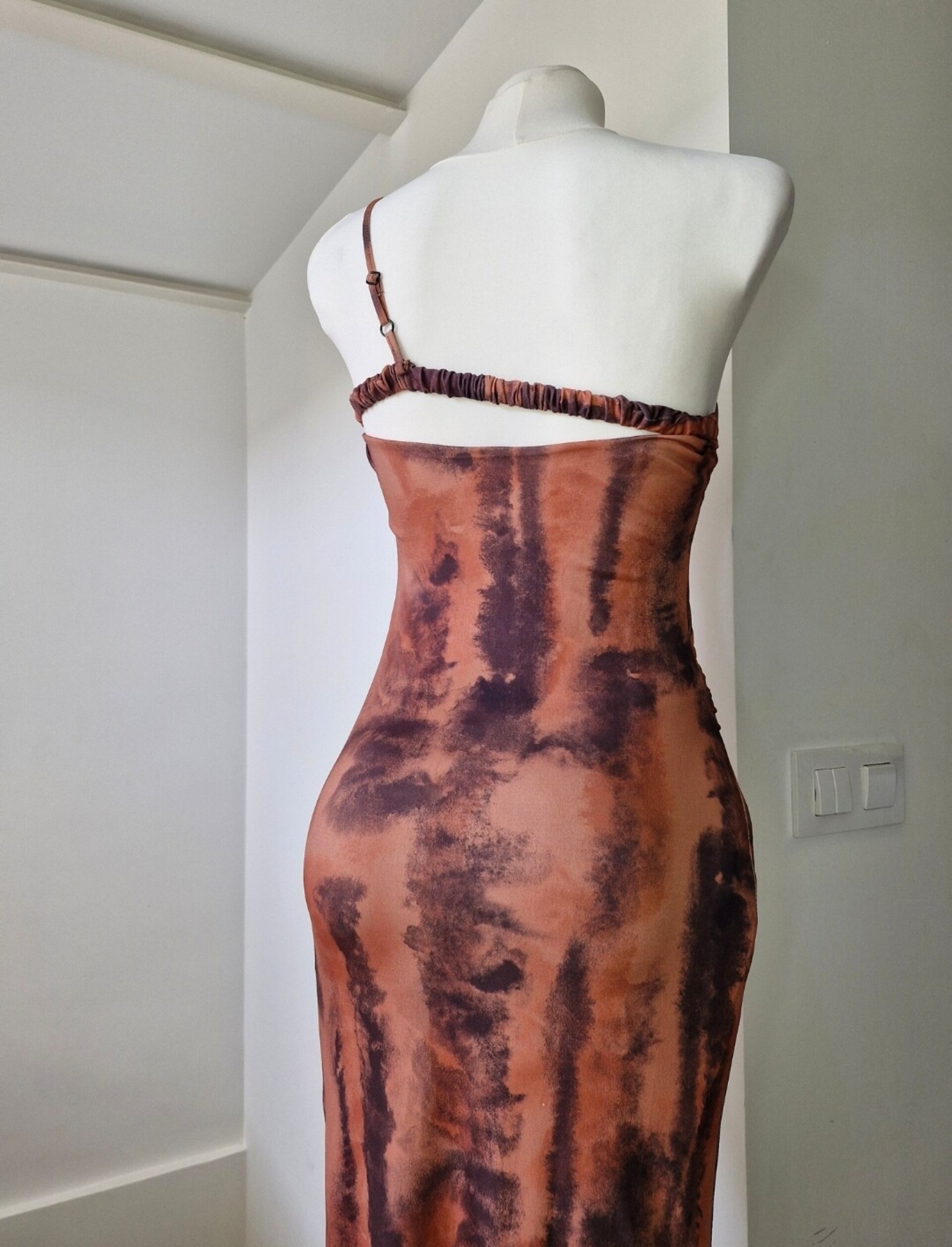 Vestido midi multicolor asimetrico - 4
