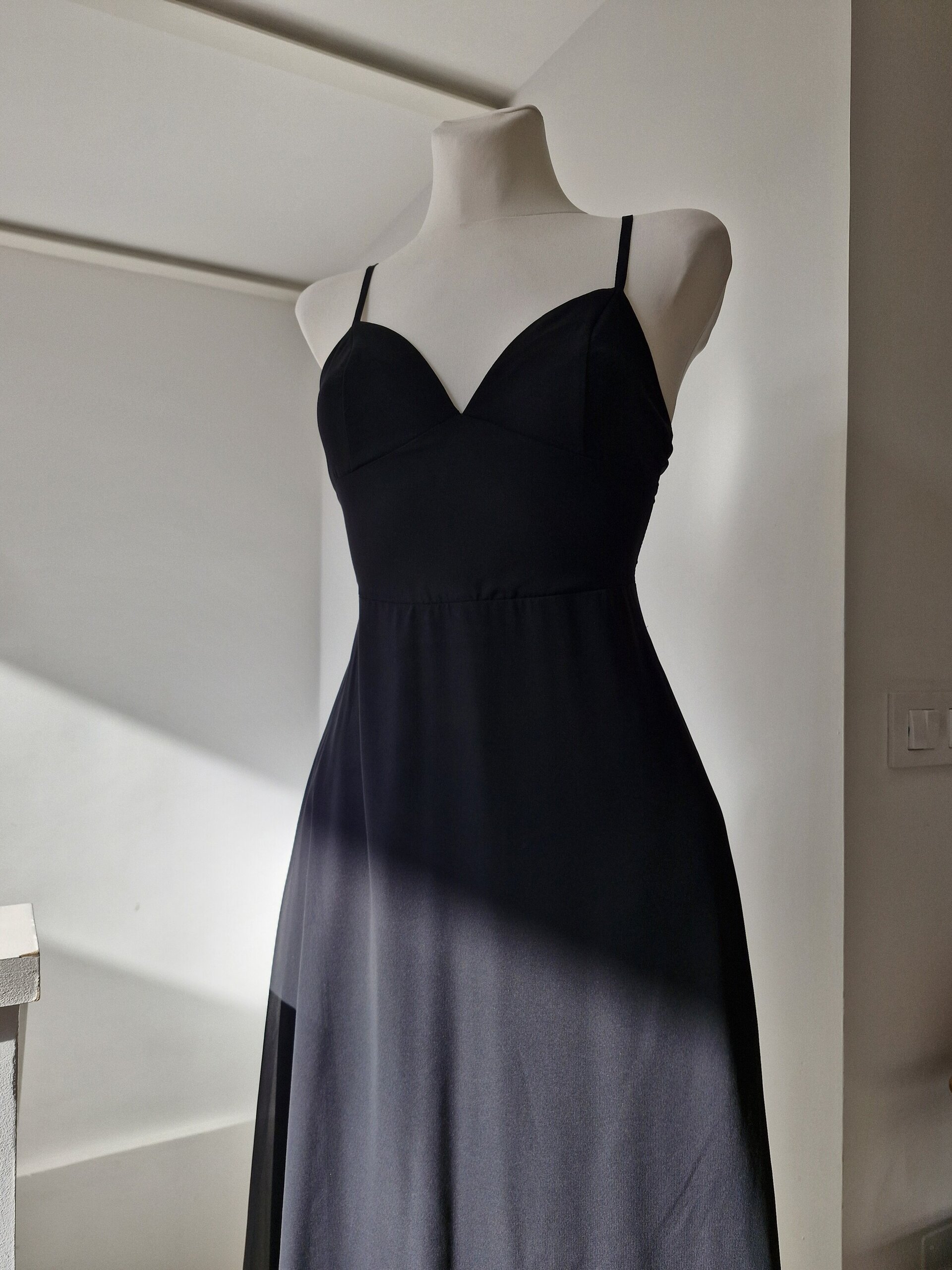 Vestido negro de fiesta tela de gasa - 2